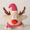 Boltze Tür- & Zugluftstopper<Türstopper "Rudy" in Beige/ Rot - (H)31 x Ø 13 cm