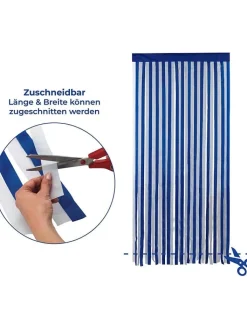 Wenko Gardinen, Jalousien & Rollos<Türvorhang in Blau/ Weiß - (L)200 x (B)90 cm