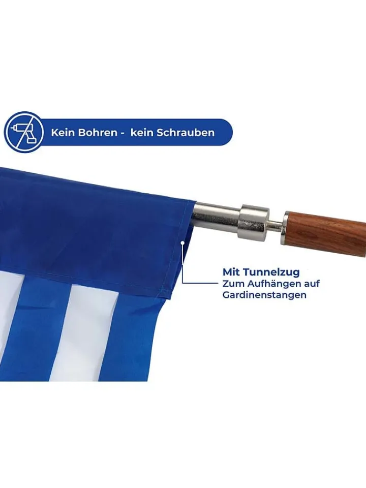 Wenko Gardinen, Jalousien & Rollos<Türvorhang in Blau/ Weiß - (L)200 x (B)90 cm