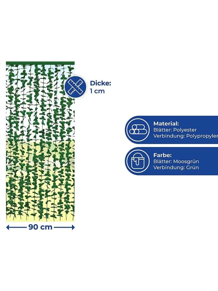 Wenko Gardinen, Jalousien & Rollos<Türvorhang "Liane" in Grün - (L)190 x (B)90 cm