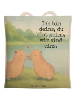 Mr. & Mrs. Panda Einkaufstaschen & -Trolleys<Tüte Capybara Liebe Design mit Spruch in Weiß