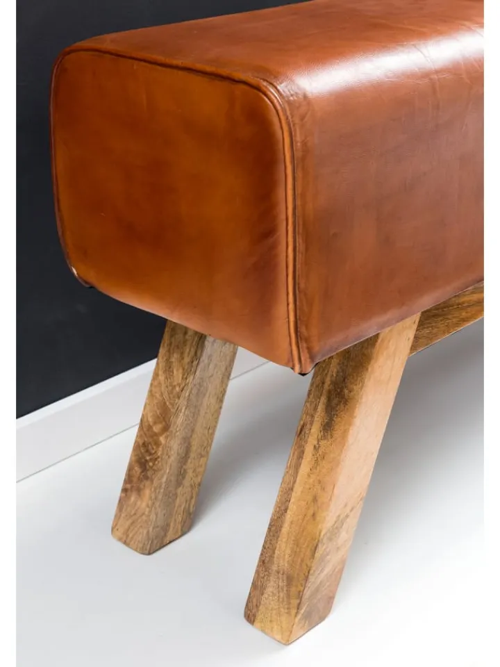 KADIMA DESIGN Sitzmöbel<Turnbock | Echtleder, 120x29x53cm, Braun, Aufbewahrung