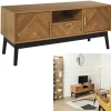 Rétro Chic Regale & Schränke<TV-Regal "Felix" in Hellbraun/ Schwarz - (B)110 x (H)48 x (T)40 cm