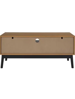 Rétro Chic Regale & Schränke<TV-Regal "Felix" in Hellbraun/ Schwarz - (B)110 x (H)48 x (T)40 cm
