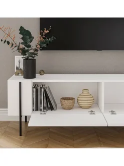 Evila Regale & Schränke<TV-Regal ''Herman'' in Weiß - (B)160 x (H)45,6 x (T)31,4 cm