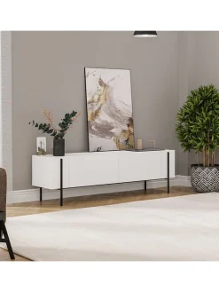 Evila Regale & Schränke<TV-Regal ''Herman'' in Weiß - (B)160 x (H)45,6 x (T)31,4 cm