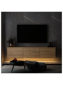 Evila Regale & Schränke<TV-Regal in Natur - (B)160 x (H)35 x (T)32 cm