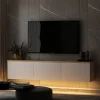 Evila Regale & Schränke<TV-Regal "Neon" in Weiß/ Hellbraun - (B)160 x (H)35 x (T)32 cm