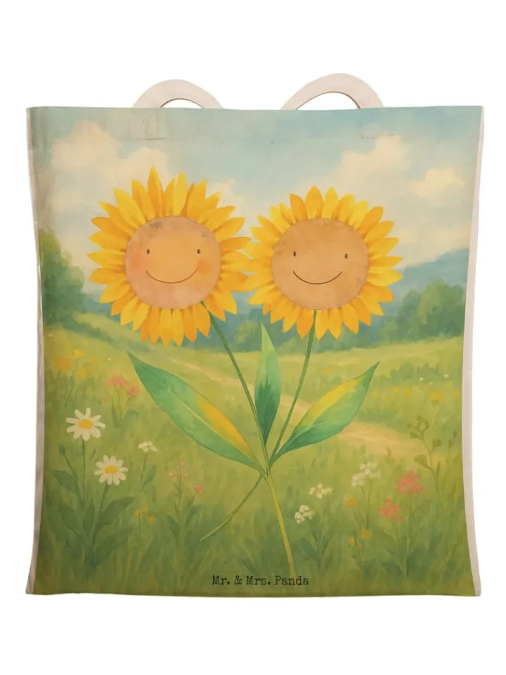 Mr. & Mrs. Panda Einkaufstaschen & -Trolleys<Umhängetasche Blume Sonnenblume Design ohne Spruch in Weiß