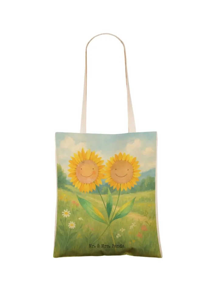 Mr. & Mrs. Panda Einkaufstaschen & -Trolleys<Umhängetasche Blume Sonnenblume Design ohne Spruch in Weiß