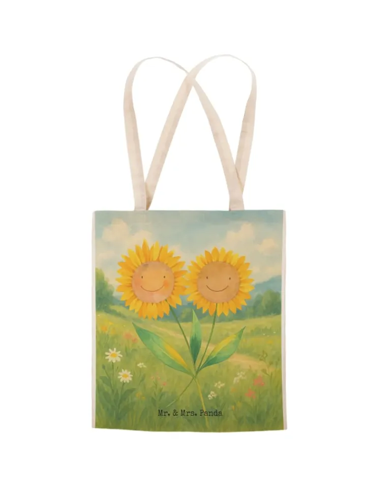 Mr. & Mrs. Panda Einkaufstaschen & -Trolleys<Umhängetasche Blume Sonnenblume Design ohne Spruch in Weiß
