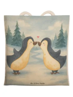 Mr. & Mrs. Panda Einkaufstaschen & -Trolleys<Umhängetasche Pinguine Kuss Design ohne Spruch in Weiß