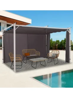 Inkazen Gartenmöbel<Universalvorhang für Pergola in Grau - (L)215 x (B)290 cm