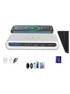 SmartCase Technikzubehör<USB 4-in-1 Multifunktions-Schnellladestation in Weiß
