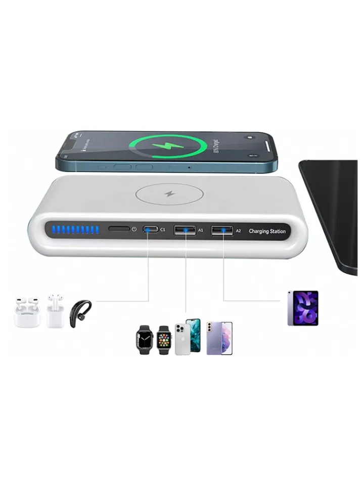 SmartCase Technikzubehör<USB 4-in-1 Multifunktions-Schnellladestation in Weiß