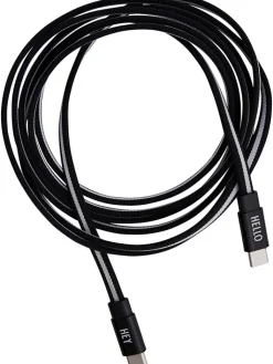 Design Letters Technikzubehör<USB-C-Kabel in Schwarz/ Weiß - 200 cm