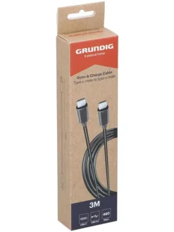 GRUNDIG Technikzubehör<USB-C-USB-C 2.0-Kabel in Schwarz - (L)300 cm