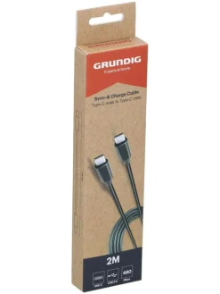 GRUNDIG Technikzubehör<USB-C-USB-C-Kabel in Schwarz - (L)200 cm