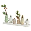 G. Wurm Kerzen, Vasen & Mehr<Vase in Beige/ Grün - (B)30 x (H)11 x (T)6 cm
