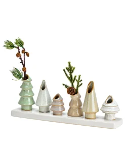 G. Wurm Kerzen, Vasen & Mehr<Vase in Beige/ Grün - (B)30 x (H)11 x (T)6 cm