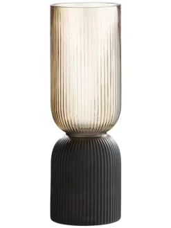 GILDE Kerzen, Vasen & Mehr<Vase "Maron" in Braun/ Schwarz - (H)31,5 x Ø 10 cm
