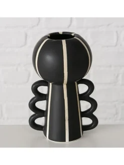 Boltze Kerzen, Vasen & Mehr<Vase ''Nanuka'' in Schwarz/ Weiß - (H)14,5 cm