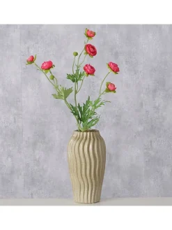 Boltze Kerzen, Vasen & Mehr<Vase ''Olas'' in Creme/ Braun - (H)17,5 x Ø 10 cm