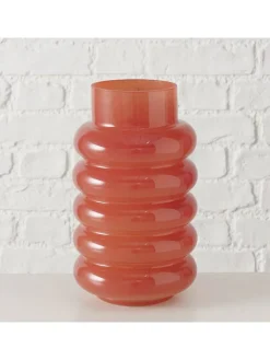 Boltze Kerzen, Vasen & Mehr<Vase ''Ribbo'' in Dunkelrosa - (H)26 x Ø 15 cm