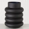 Boltze Kerzen, Vasen & Mehr<Vase ''Ribbo'' in Schwarz - (H)20 x Ø 15 cm