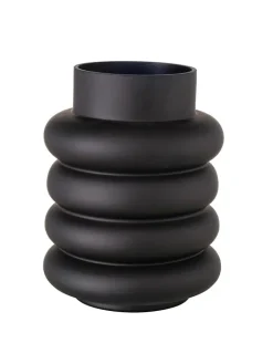 Boltze Kerzen, Vasen & Mehr<Vase ''Ribbo'' in Schwarz - (H)20 x Ø 15 cm
