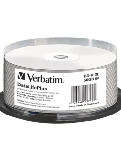 COFI 1453 Tv & Audio<Verbatim BD-R DL 50GB/1-6x Cakebox (25 Disc) in Weiß
