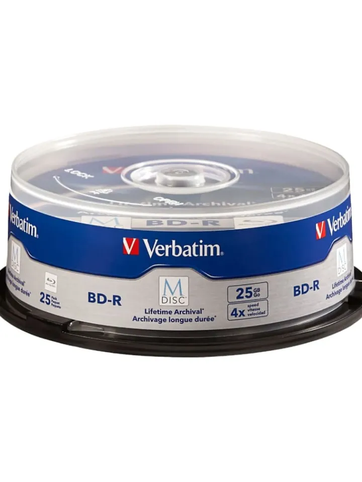 COFI 1453 Tv & Audio<Verbatim M-DISC BD-R 25GB/1-4x Cakebox (25 Disc) in blau