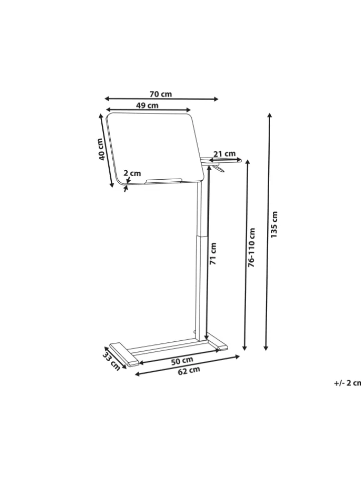 Beliani Foto & Video<Verstellbarer Laptopständer SCHOLA in Weiß - (W) 70 x (H) 76 x (L) 40 cm