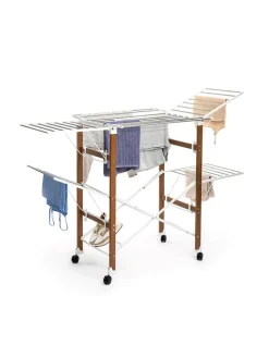 InnovaGoods Weitere Haushaltshelfer<Vertikaler klappbarer Wäscheständer in Silber/ Braun - (H)129 cm