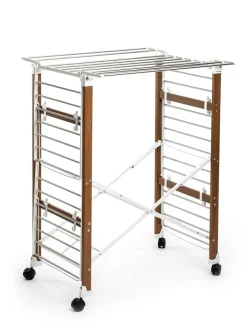 InnovaGoods Weitere Haushaltshelfer<Vertikaler klappbarer Wäscheständer in Silber/ Braun - (H)129 cm