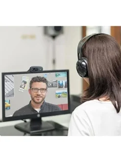 Logitech Foto & Video<Vielseitige Büro-Webcam mit 720p Auflösung und Rauschunterdrückung in Schwarz