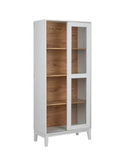 Beliani Regale & Schränke<Vitrine RUMSON in Weiß - (W) 80 x (H) 183 x (L) 40 cm