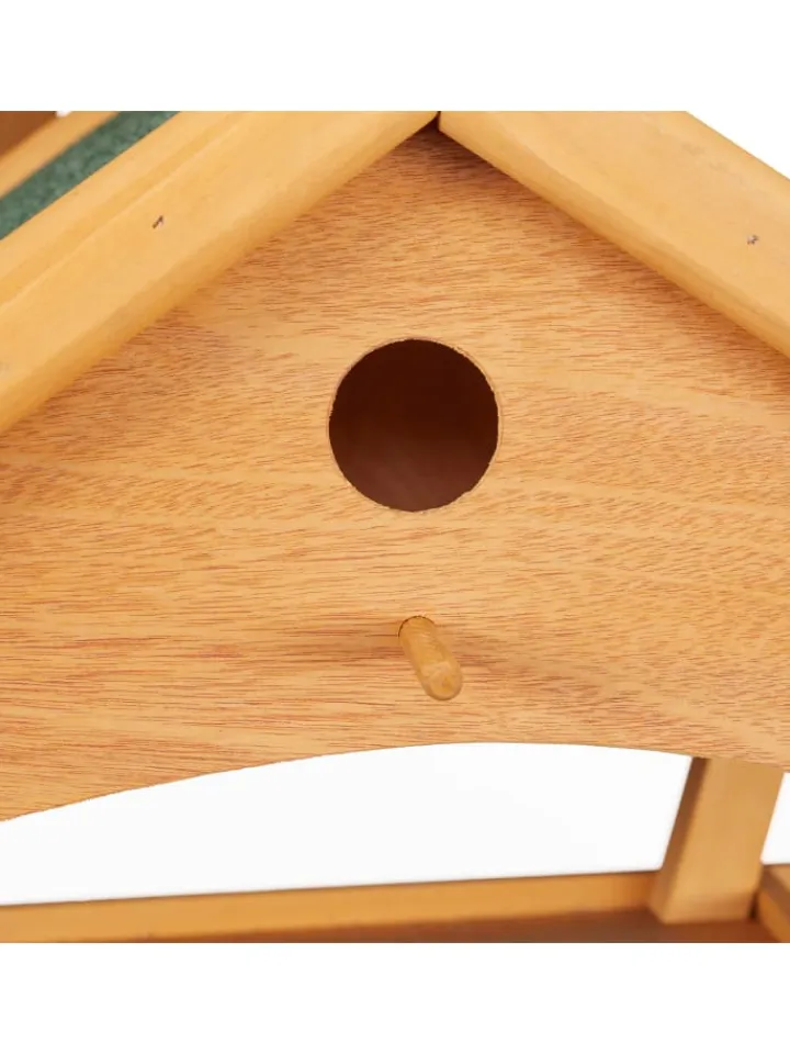 relaxdays Vögel<Vogelfutterhaus in Natur - (B)42,5 x (H)35 x (T)40,5 cm