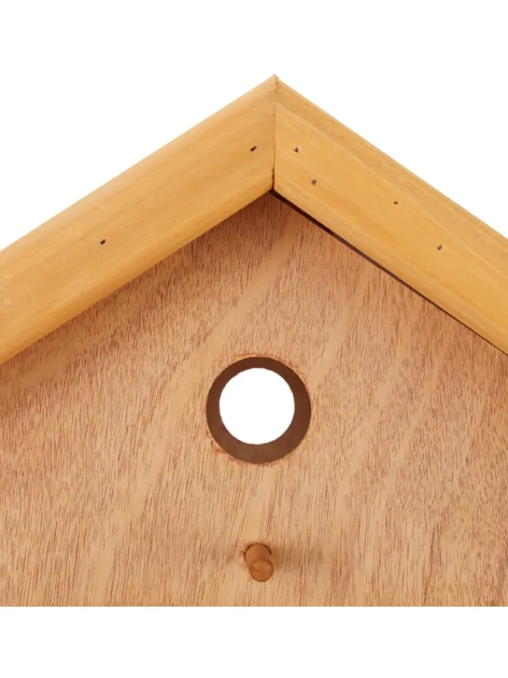 relaxdays Vögel<Vogelfutterhaus in Natur/ Grün - (B)66 x (H)137 x (T)59 cm
