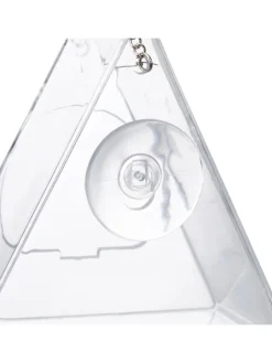 relaxdays Vögel<Vogelfutterhaus in Transparent - (B)12,5 x (H)13 x (T)7,5 cm