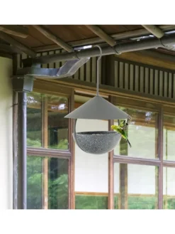 COSTWAY Vögel<Vogelfutterhaus zum Aufhängen in Grau