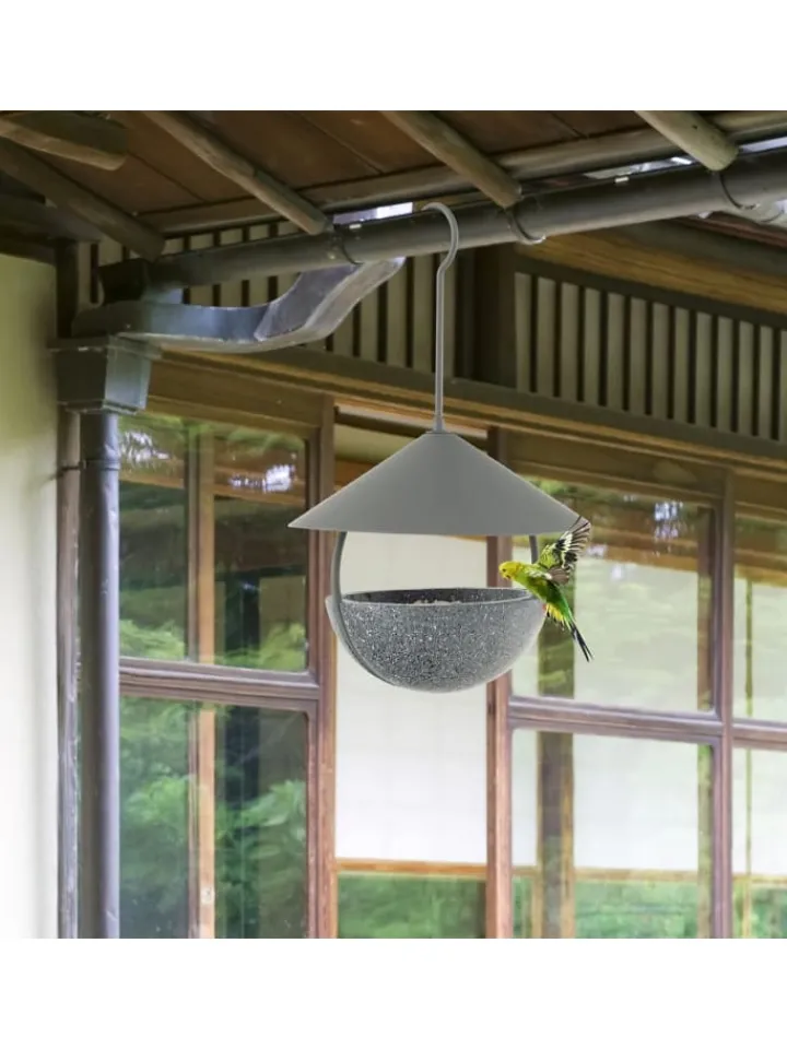 COSTWAY Vögel<Vogelfutterhaus zum Aufhängen in Grau