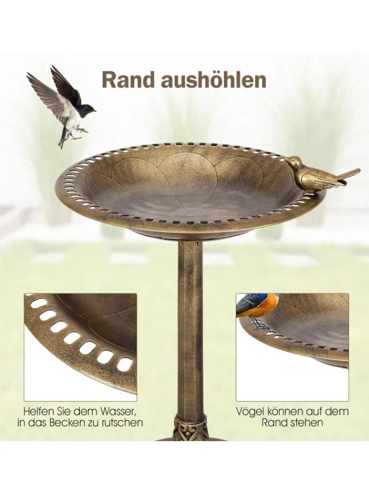 COSTWAY Vögel<Vogelfutterstation in Bronze