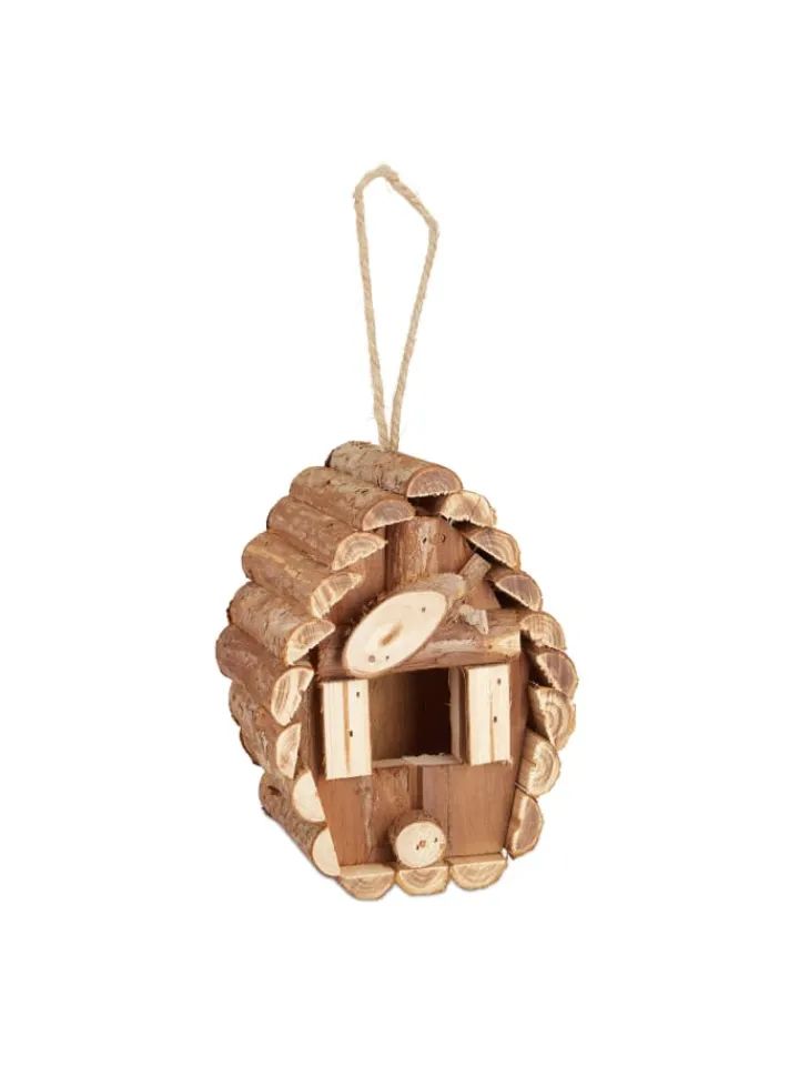 relaxdays Vögel<Vogelhaus in Natur - (B)11x (H)24,5 x (T)8 cm
