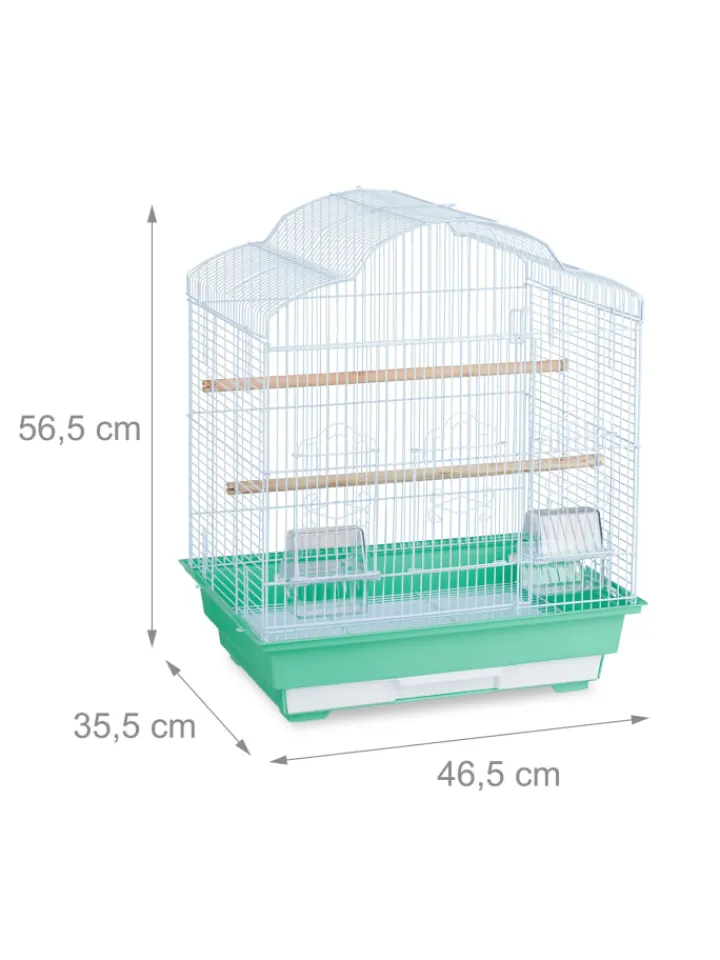 relaxdays Vögel<Vogelkäfig in Grün - (B)46,5 x (H)56,5 x (T)35,5 cm