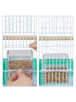 relaxdays Vögel<Vogelkäfig in Grün - (B)46,5 x (H)56,5 x (T)35,5 cm