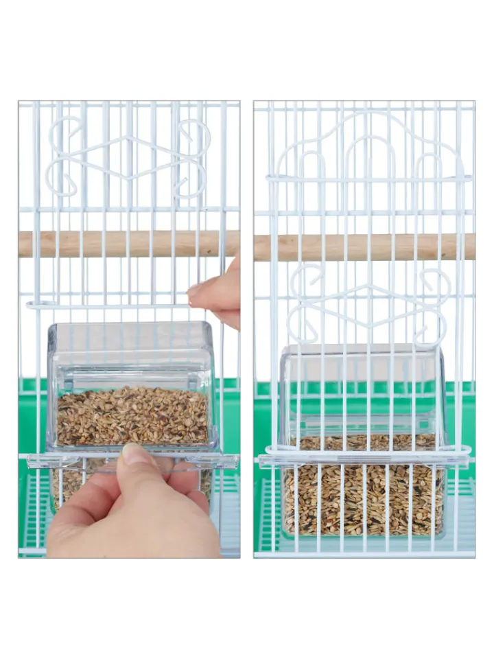 relaxdays Vögel<Vogelkäfig in Grün - (B)46,5 x (H)56,5 x (T)35,5 cm