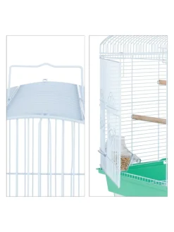 relaxdays Vögel<Vogelkäfig in Grün - (B)46,5 x (H)56,5 x (T)35,5 cm