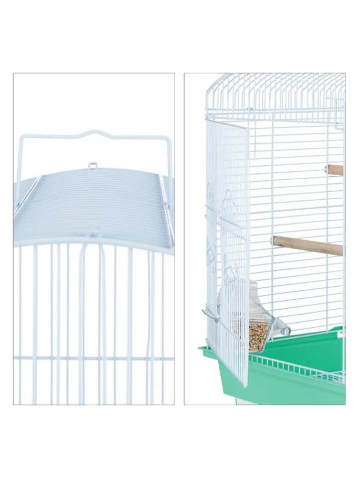 relaxdays Vögel<Vogelkäfig in Grün - (B)46,5 x (H)56,5 x (T)35,5 cm