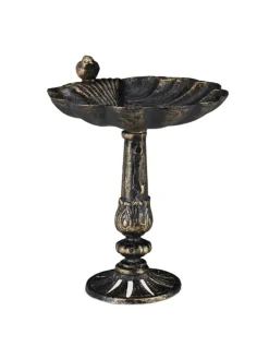 relaxdays Vögel<Vogeltränke Antik in Bronze